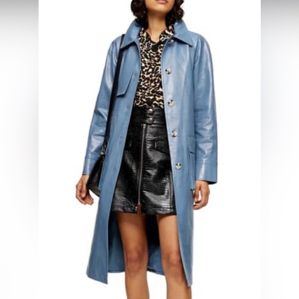 Topshop Croc Vinyl Trench (SZ 8)